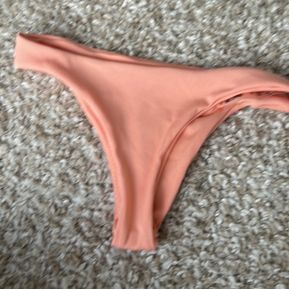 Shein Salmon/Peachey Pink 2 Piece Ribbed Bikini Set Sz S - Picture 5 of 8